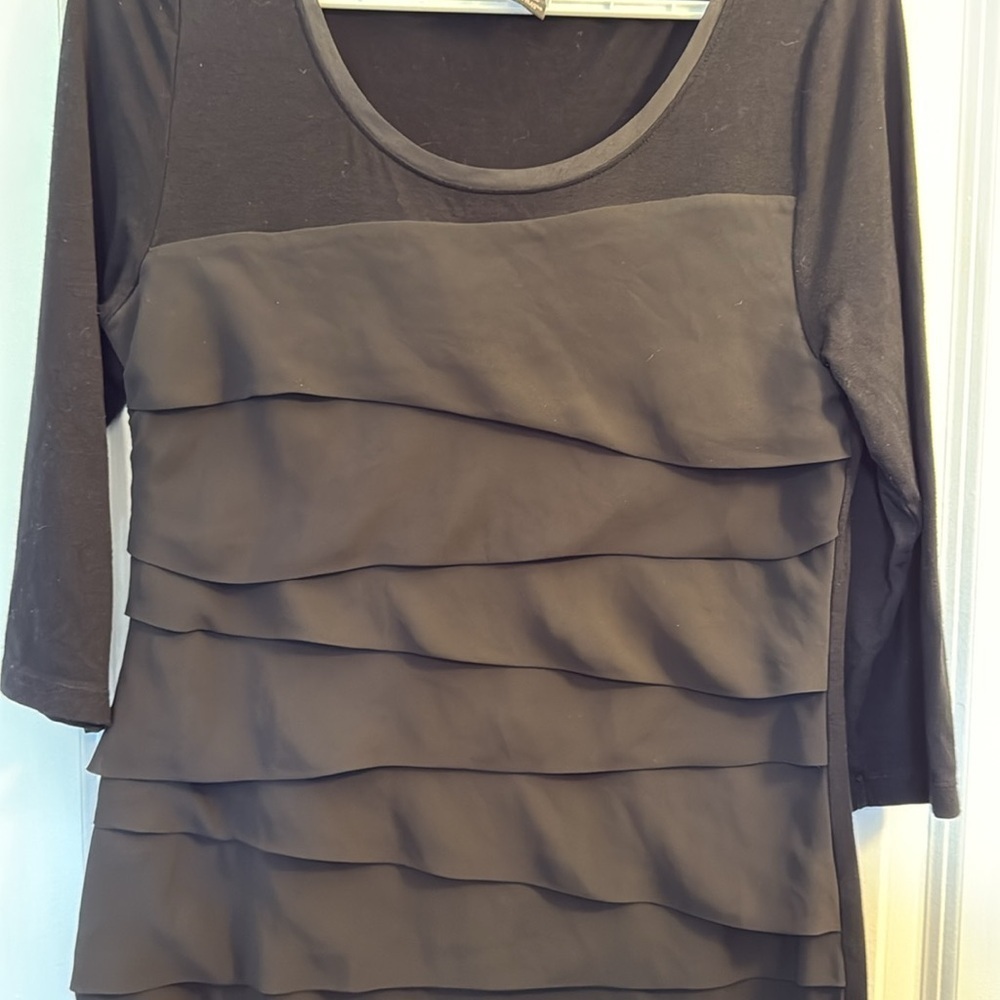 White House Black Market Black Tiered Sheath Dress - Picture 4 of 6